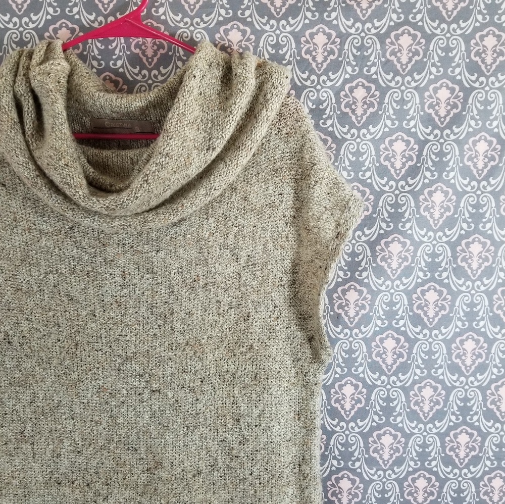 Christina B Tan Long Sweater, size Medium